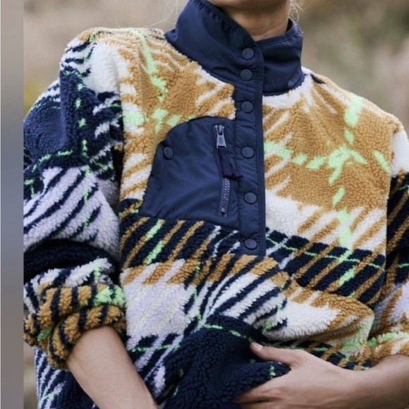 Plaid Fleece Pullover Jacket NWT Hit the Slopes Fleece - Picture 2 of 5